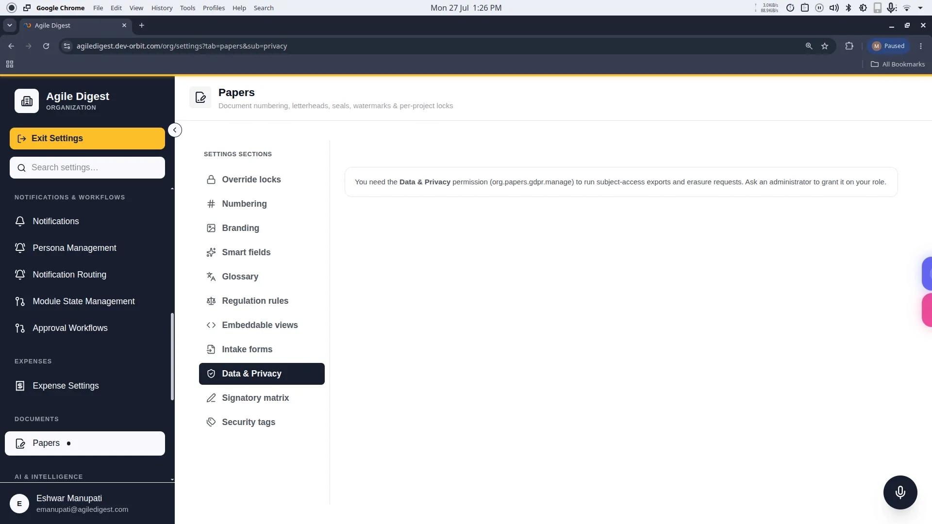 Data Privacy Permission