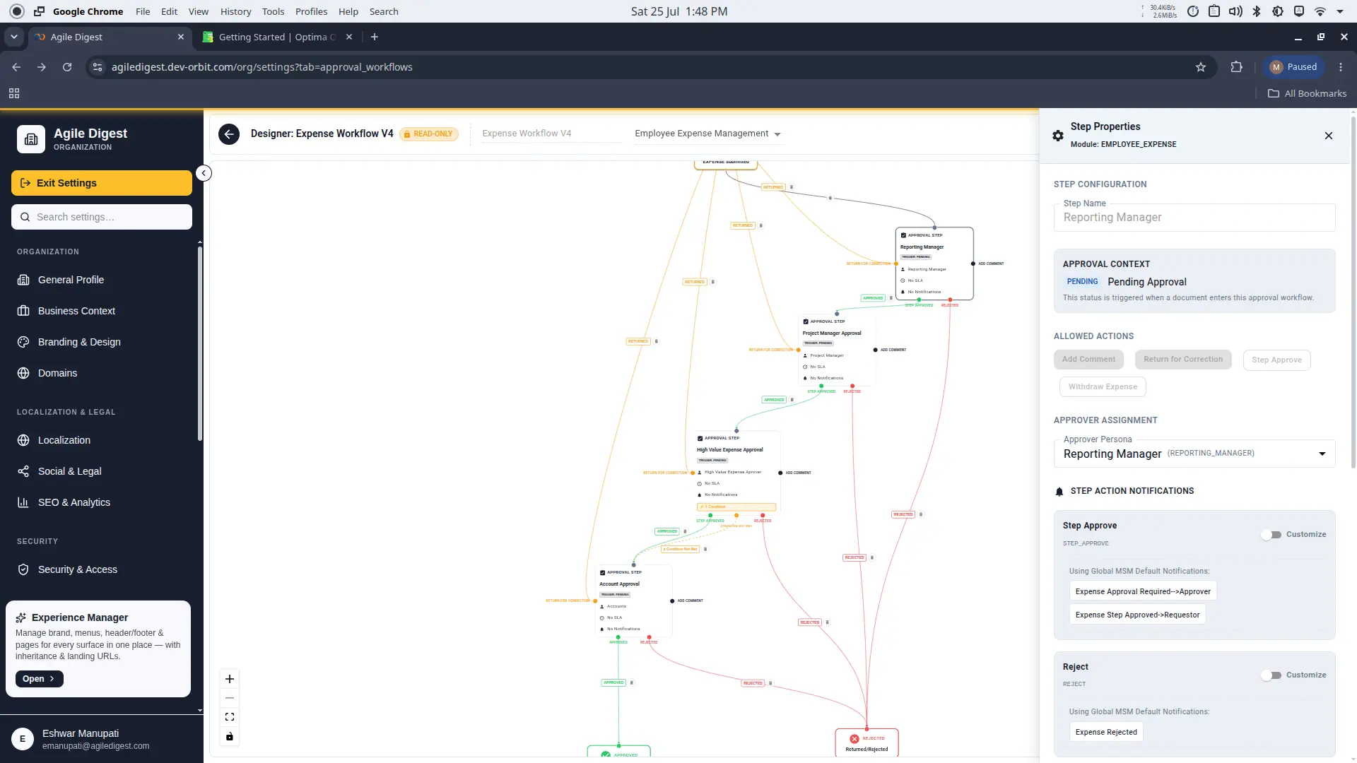 Step 1 — Reporting Manager