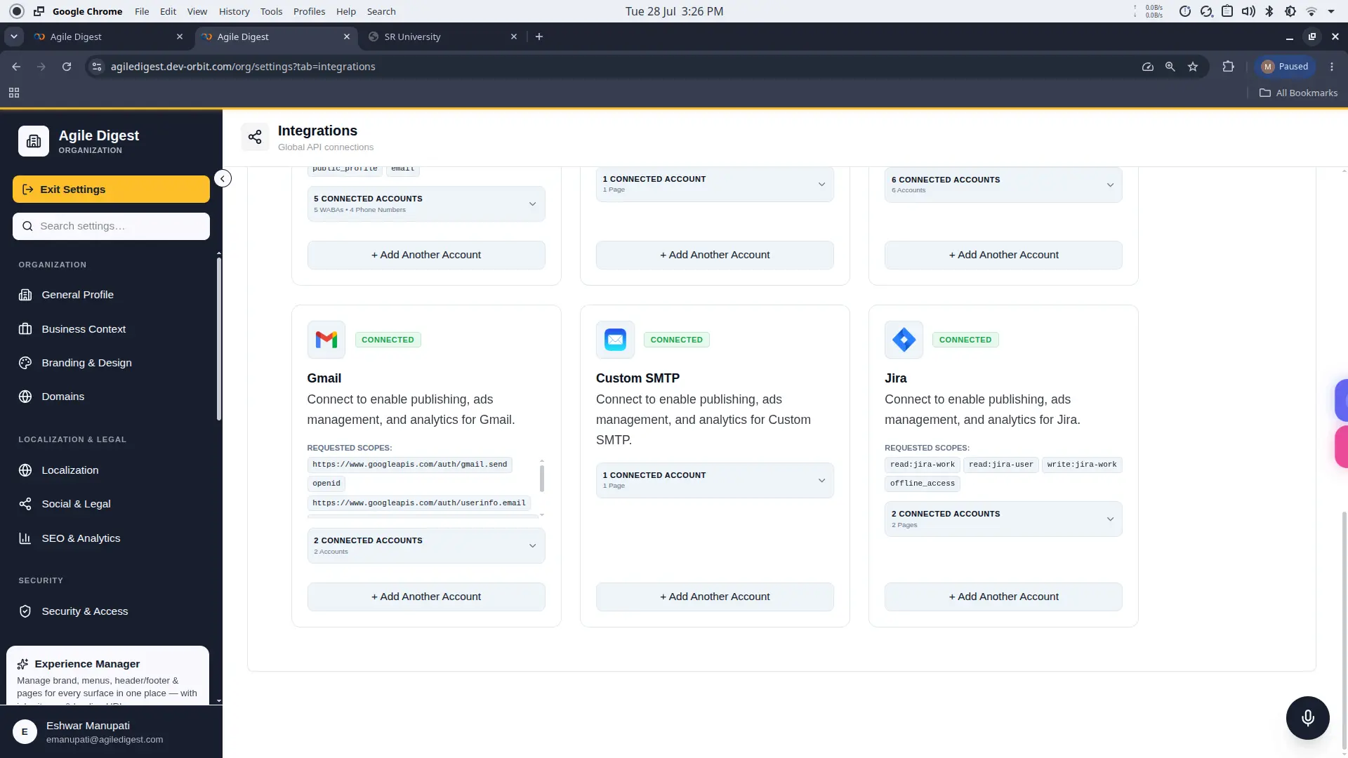 Custom SMTP Configuration