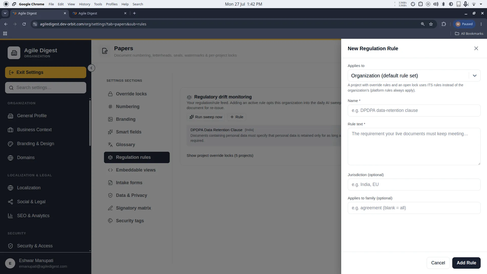 Regulation Rules List Hover